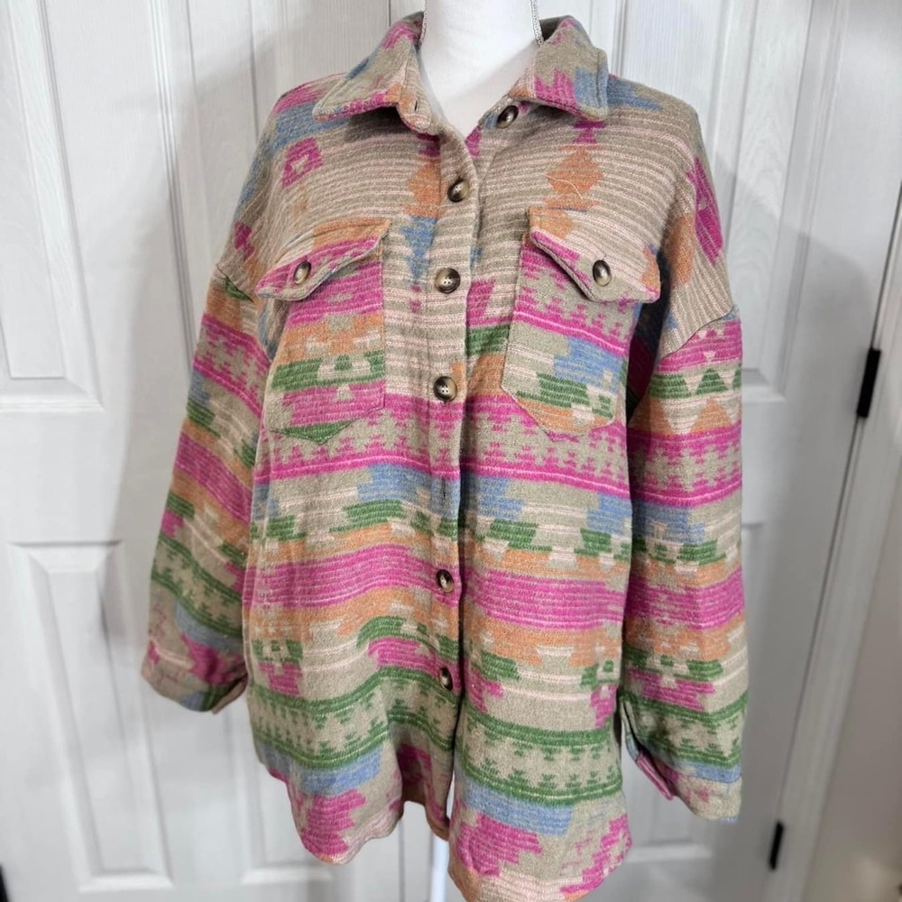 Multi color Aztec Shacket